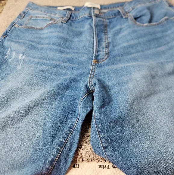 Women's High Rise Medium Wash Denim 90s Straight Jeans 16 - Picture 4 of 14